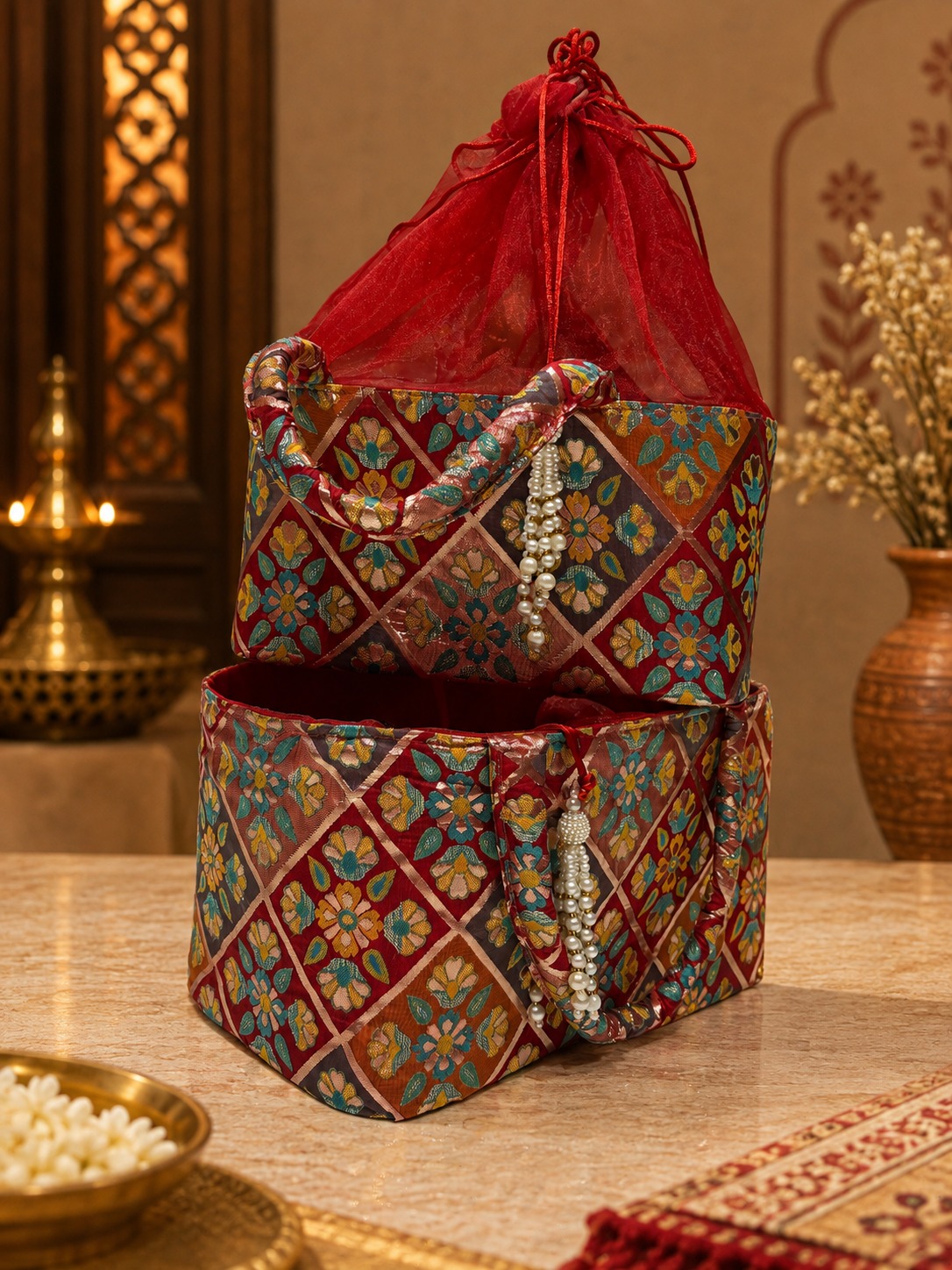 Traditional Gujarati Double-Layer Potli Bag