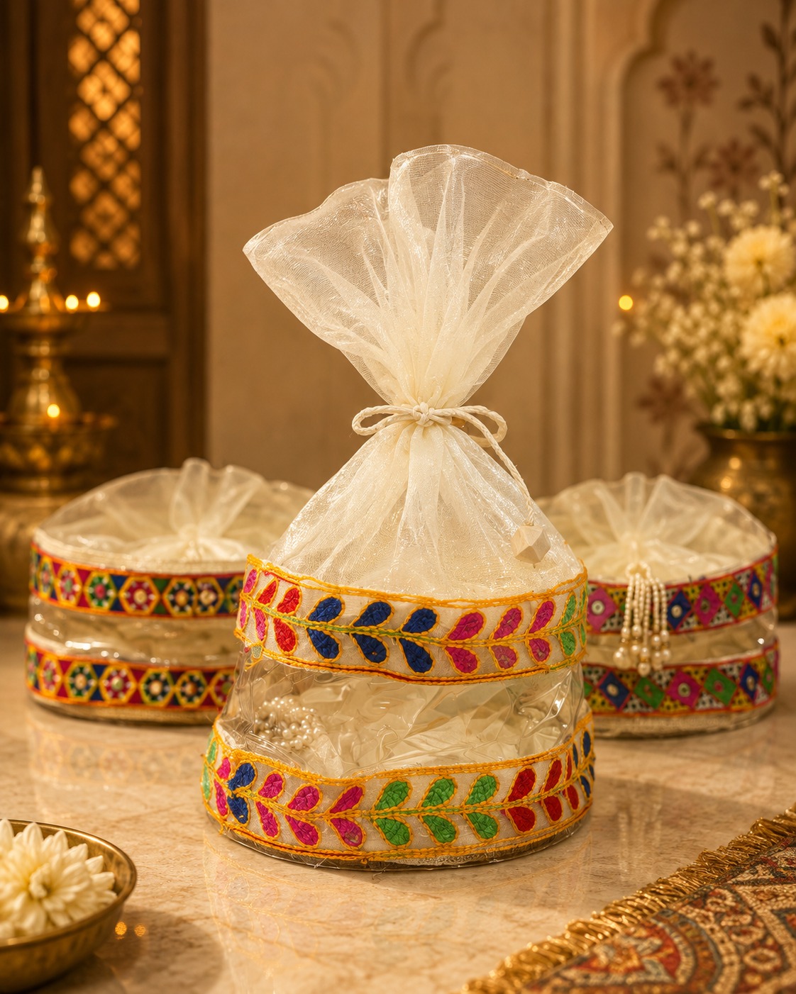 Gujarati Embroidered Gift Potli Set