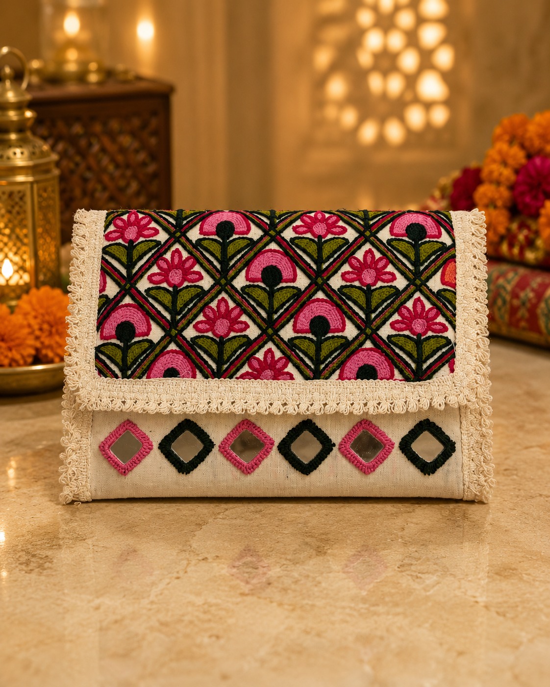 Gujarati Embroidered Clutch Bag