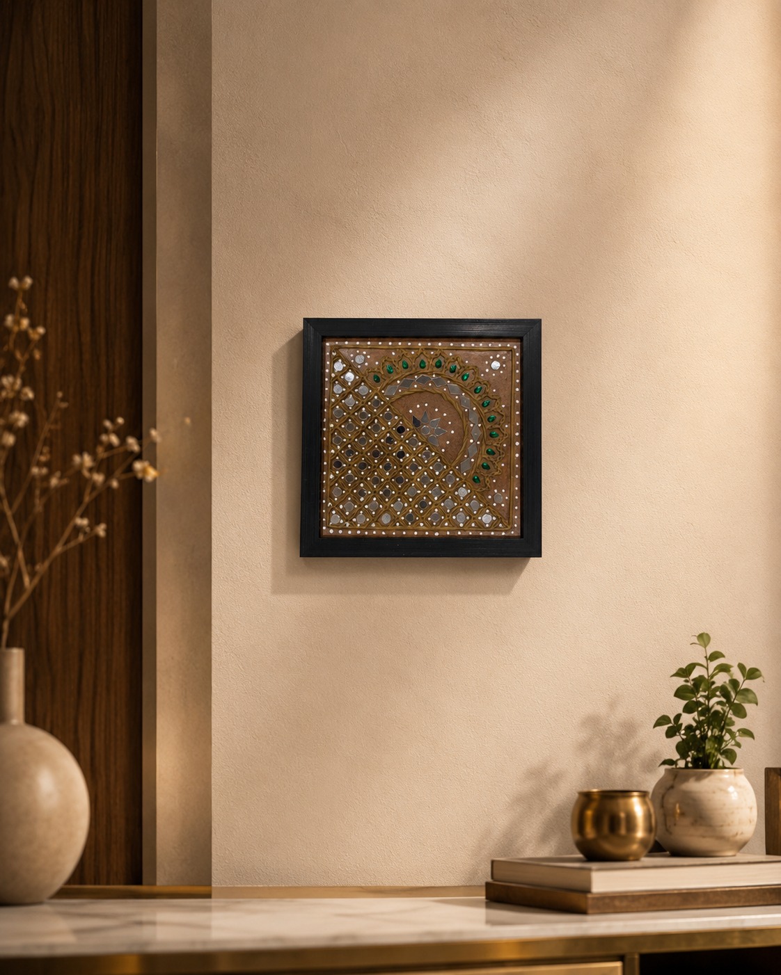 Traditional Gujarati Mirror Work Wall Art