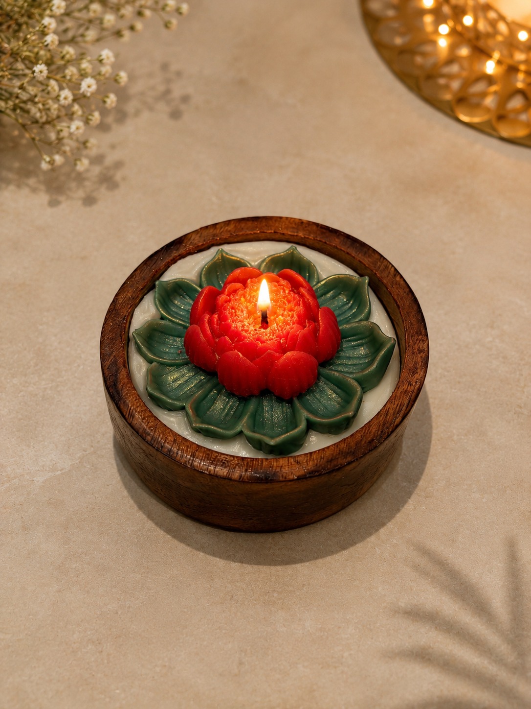 Lotus Flower Decorative Candle
