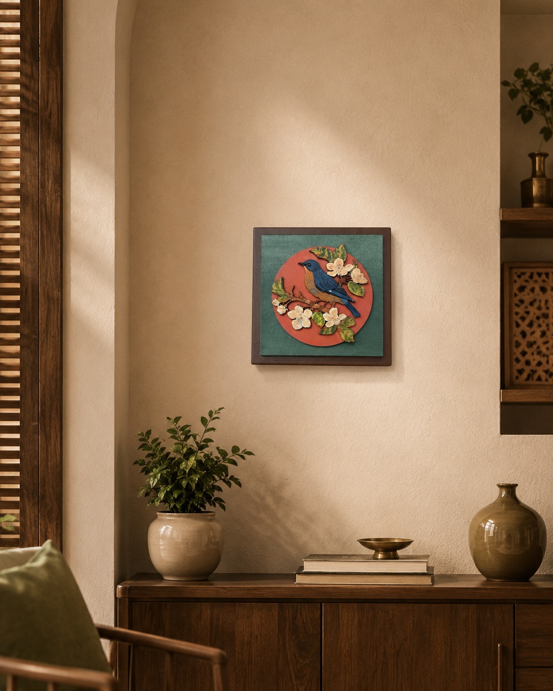 Blue Bird Floral Wall Art