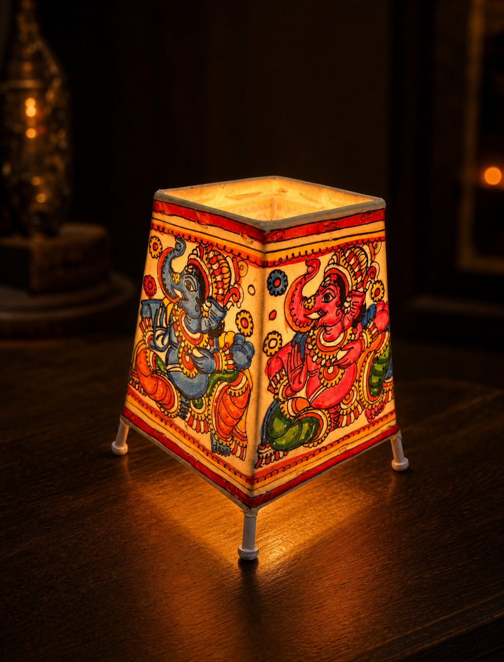 Traditional Ganesha & Lakshmi Table Lamp